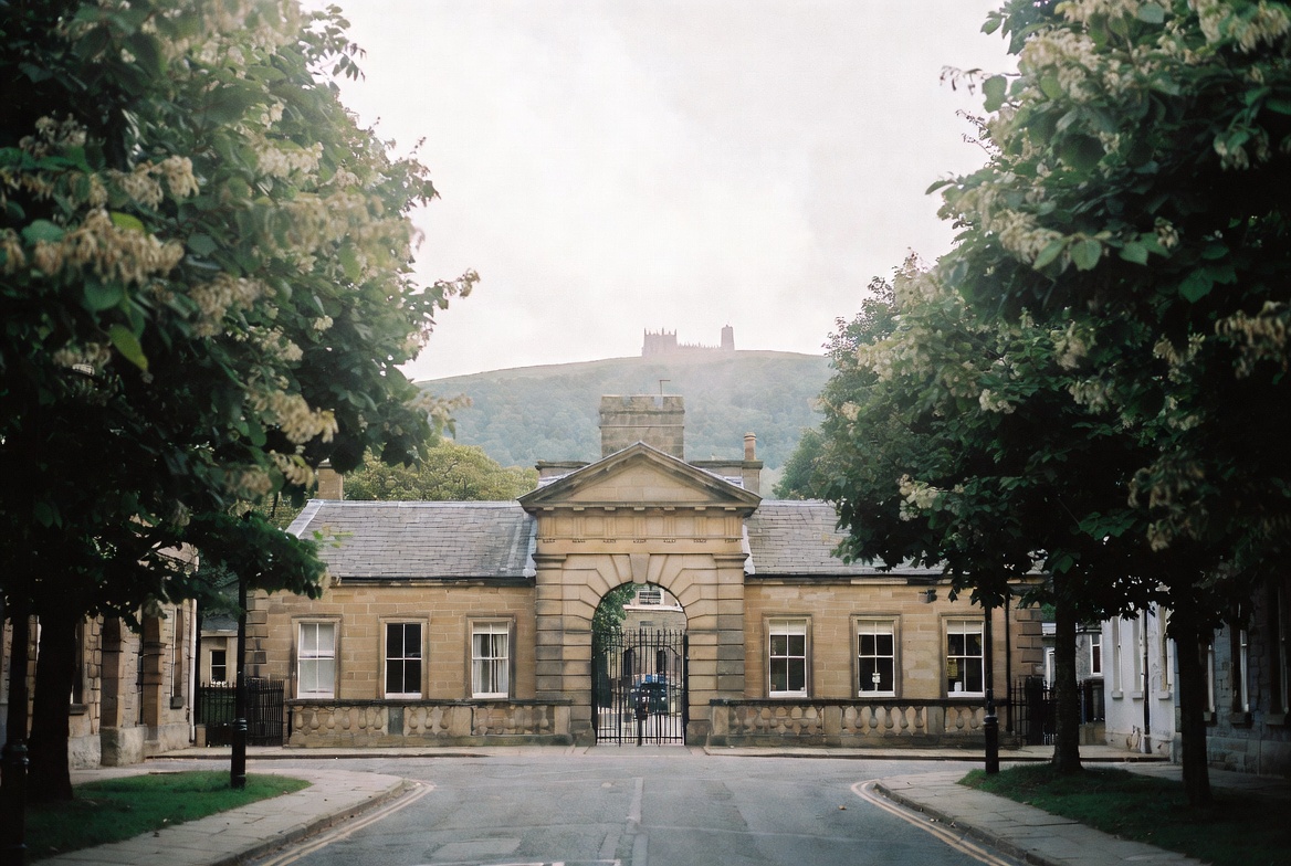 Downpatrick Gaol gatehouse and Mall.